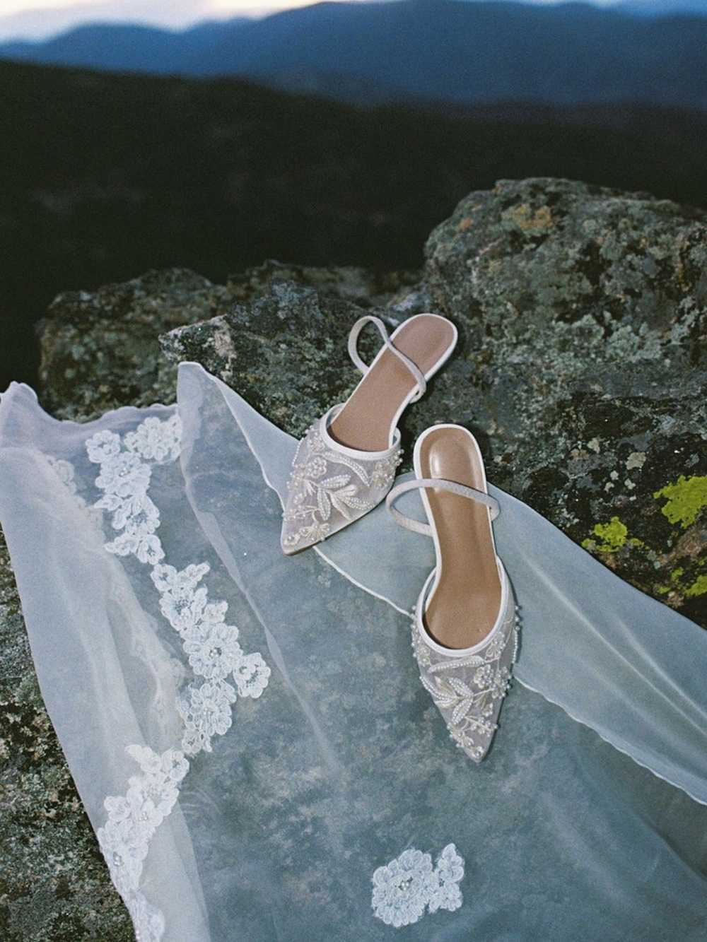 Embellished Ivory Slip-On Women’s Kitten Heels